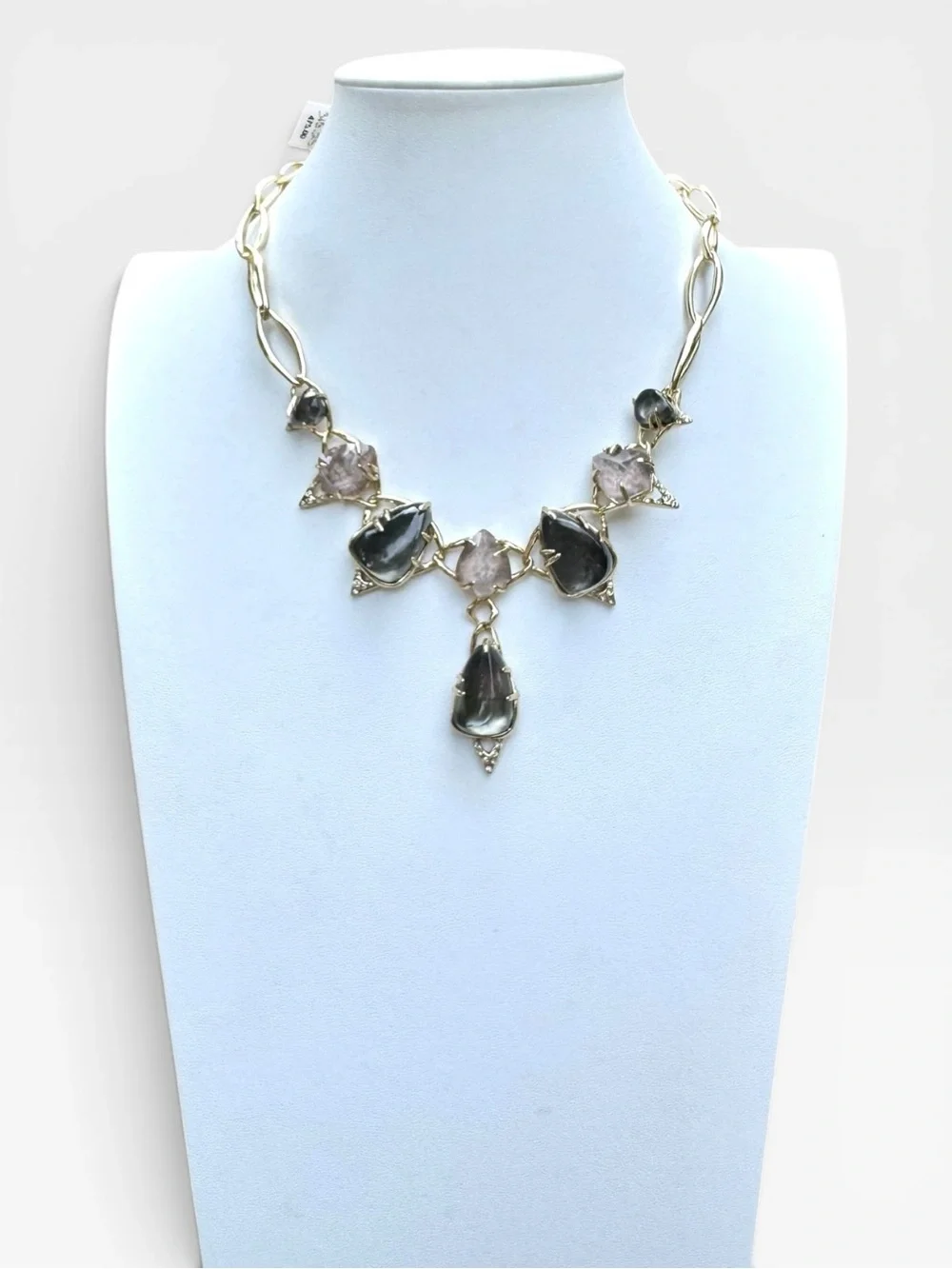 ALEXIS BITTAR NWT $475 Retail Miss Havisham Encrusted Link Statement Necklace
